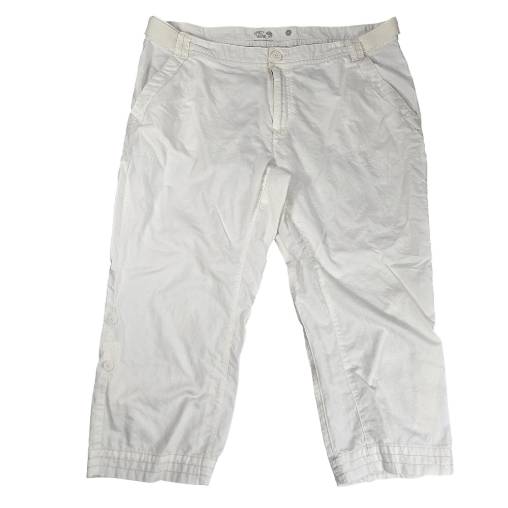 Mountain Hardwear Capris Womens White Hemp Blend Cropped Pants Sz 16 Gorpcore